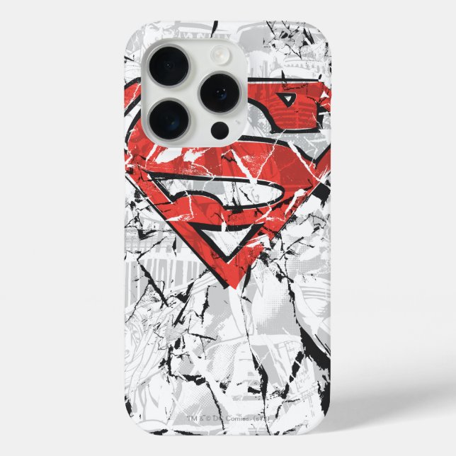 Superman Stylised | Crumpled Comic Logo Case-Mate iPhone Case (Back)