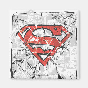 Superman Stylised Crumpled Comic Logo Magnet