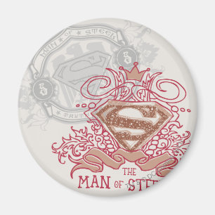 Superman Stylised   Drawn with Crown Logo Magnet