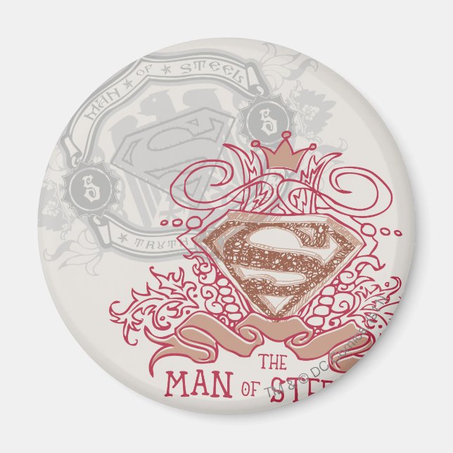 Superman Stylised | Drawn with Crown Logo Magnet (Front)