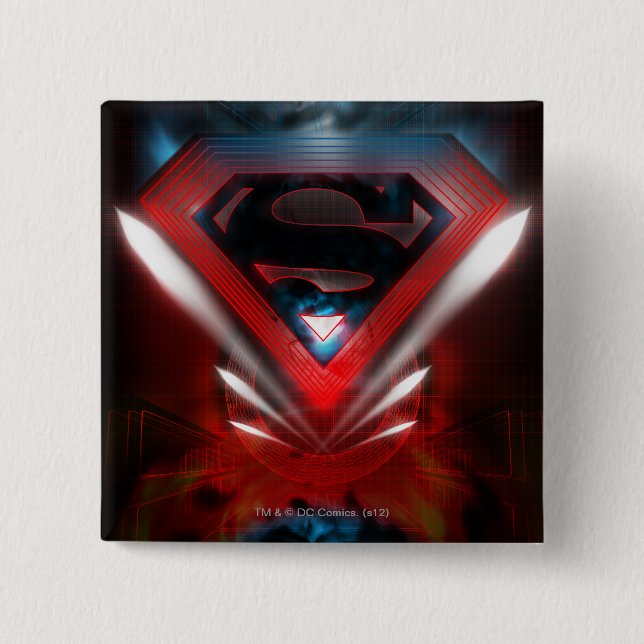 Superman Stylised | Futuristic Logo 15 Cm Square Badge (Front)
