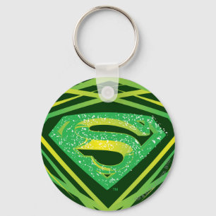 Superman Stylised   Green Decorative Logo Key Ring