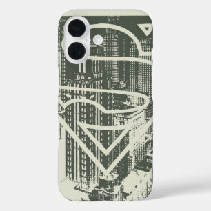 Superman Stylised   Green Metropolis Logo iPhone 16 Case
