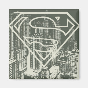 Superman Stylised   Green Metropolis Logo Magnet