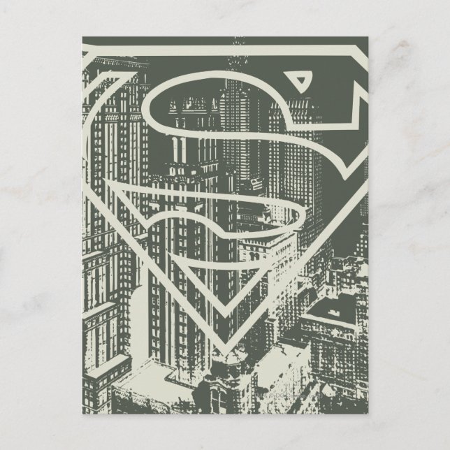 Superman Stylised | Green Metropolis Logo Postcard (Front)