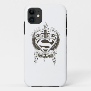 Superman Stylised   Honour, Truth on White Logo iPhone 11 Case
