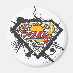 Superman Stylised   Logo with letters Logo Magnet