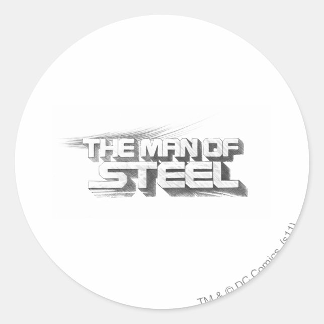 Superman Stylised | Man of Steel Drawing Logo Classic Round Sticker (Front)