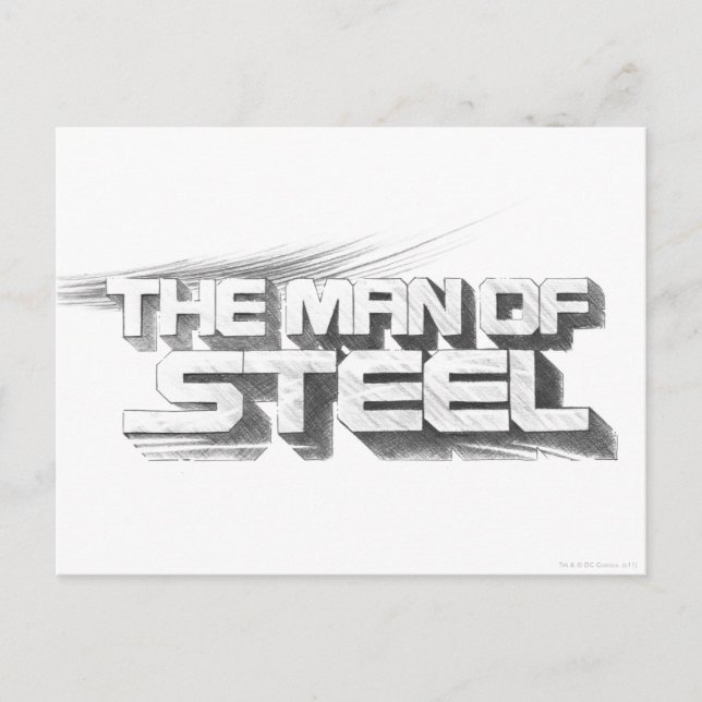 Superman Stylised | Man of Steel Drawing Logo Postcard (Front)