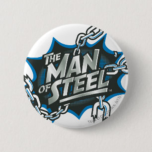 Superman Stylised Man of Steel Splash Logo 6 Cm Round Badge