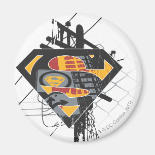 Superman Stylised   Powerlines Logo Magnet