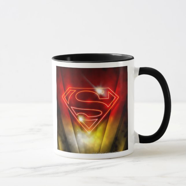 Superman Stylised | Shiny Red Outline Logo Mug (Right)