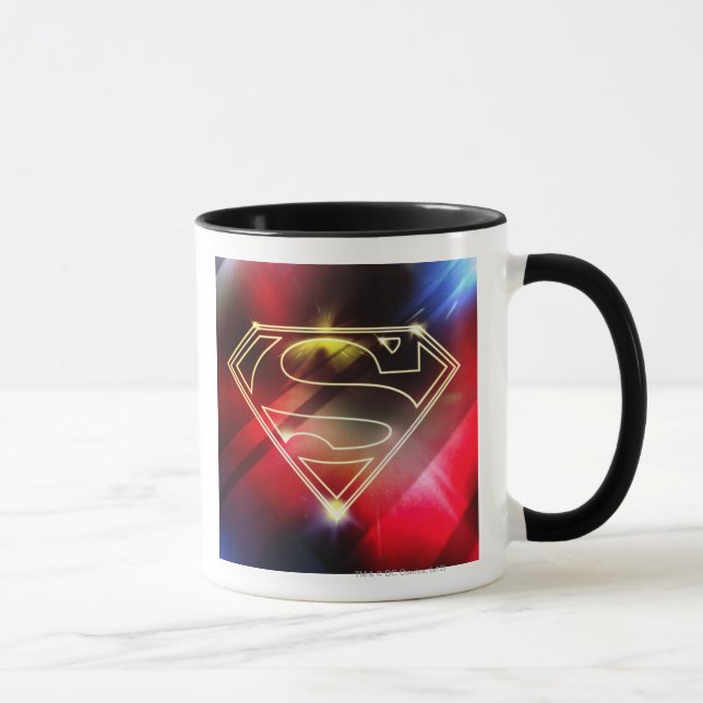 Superman Stylised | Shiny Yellow Outline Logo Mug (Right)