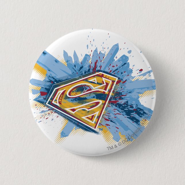 Superman Stylised | Splash Logo 6 Cm Round Badge (Front)