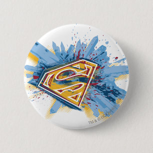 Superman Stylised Splash Logo 6 Cm Round Badge