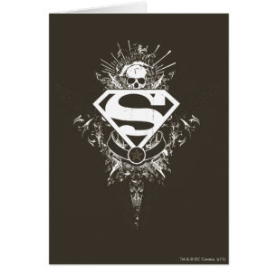 Superman Stylised   Star and Skull White Logo