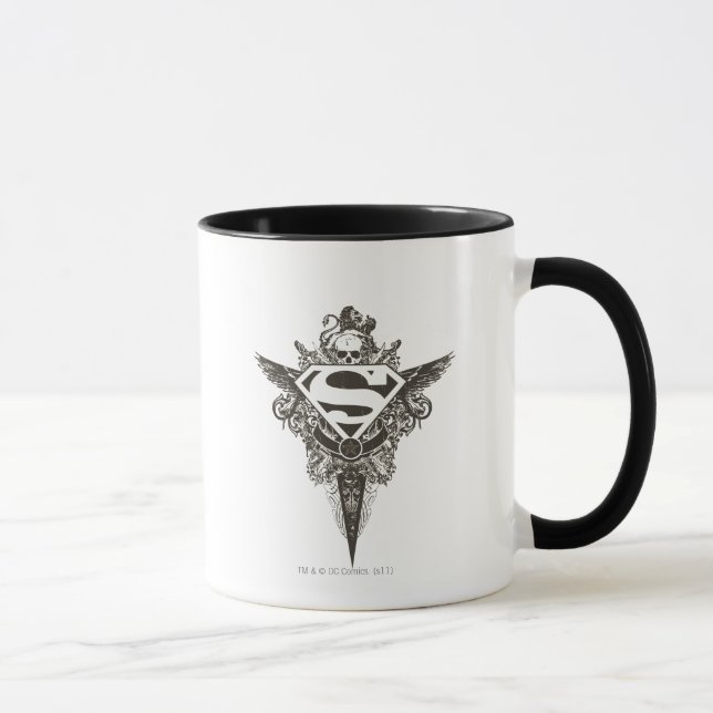 Superman Stylised | Star and Skull White Logo Mug (Right)