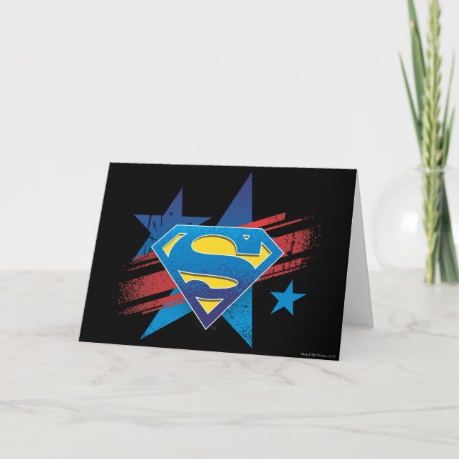 Superman Stylised | Stars and Stripes Logo Card (Front)