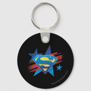 Superman Stylised   Stars and Stripes Logo Key Ring