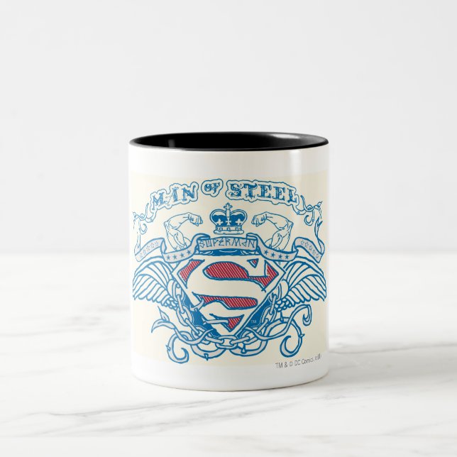 Superman Stylised | Wings and Arms Logo Two-Tone Coffee Mug (Center)