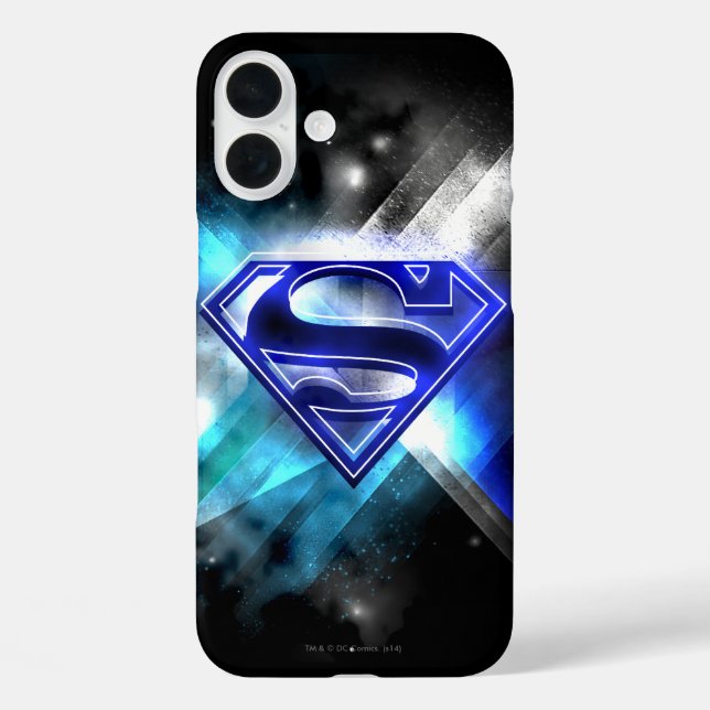 Superman Stylized | Blue White Crystal Logo Case-Mate iPhone Case (Back)