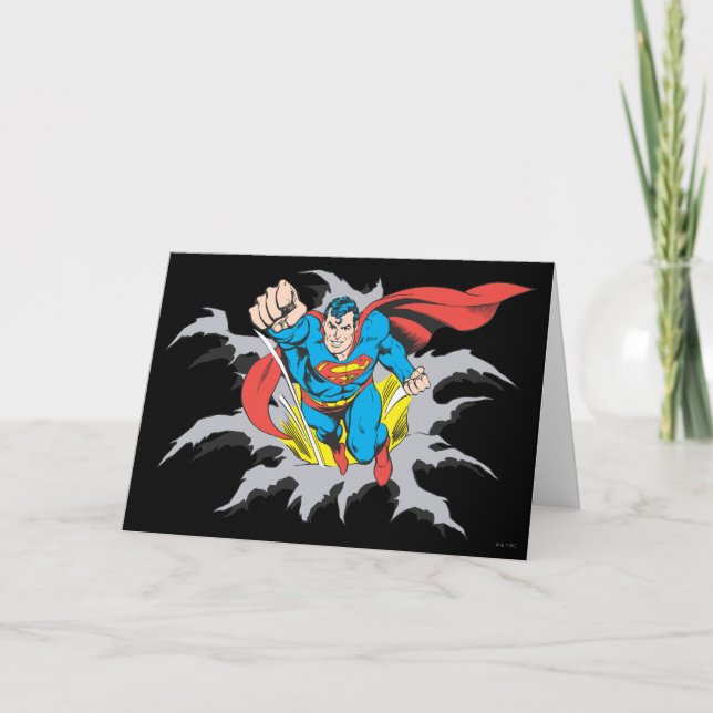 Superman Tears Thru Card (Front)