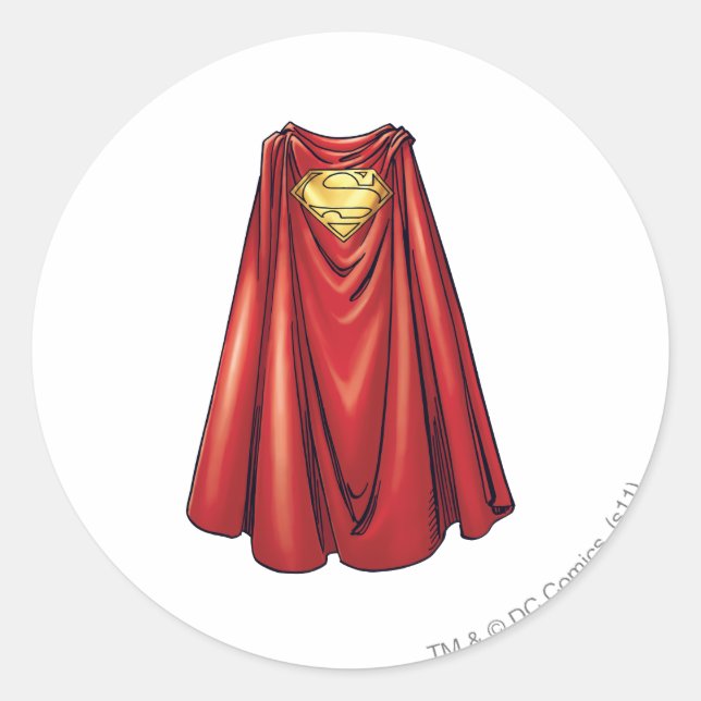 Superman - The Cape Classic Round Sticker (Front)