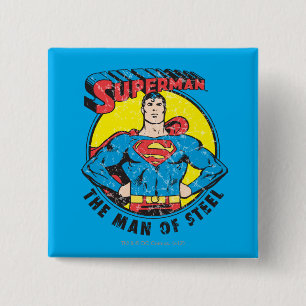 Superman The Man of Steel 15 Cm Square Badge