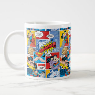 Superman Valentine's Day   Comic Book Collage Large Coffee Mug