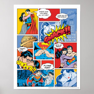 Superman Valentine's Day   Comic Book Collage Poster