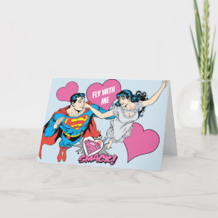 Superman Valentine's Day Fly With Me Holiday Card