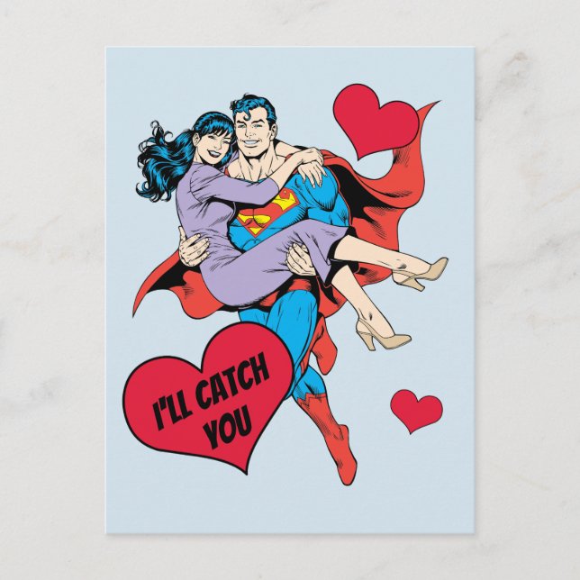 Superman Valentine's Day | I'll Catch You Holiday Postcard (Front)
