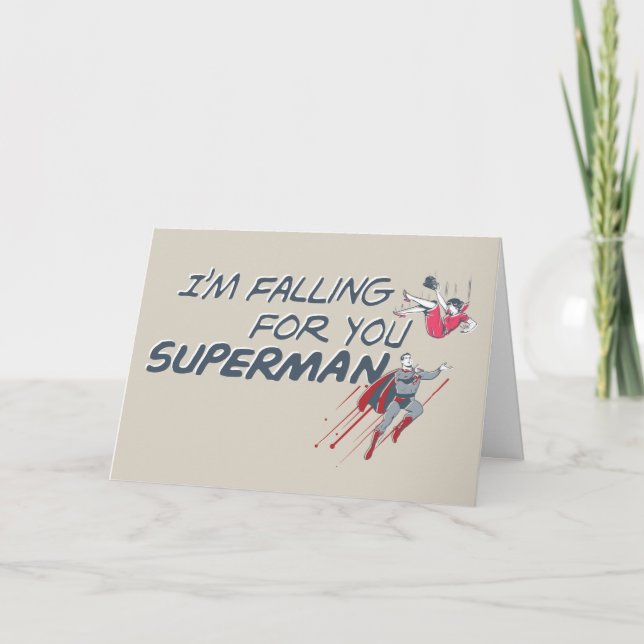 Superman Valentine's Day | I'm Falling For You Holiday Card (Front)