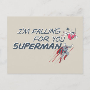 Superman Valentine's Day I'm Falling For You Holiday Postcard
