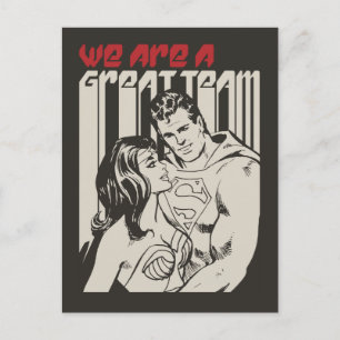 Superman Valentine's Day We Are A Great Team Holiday Postcard