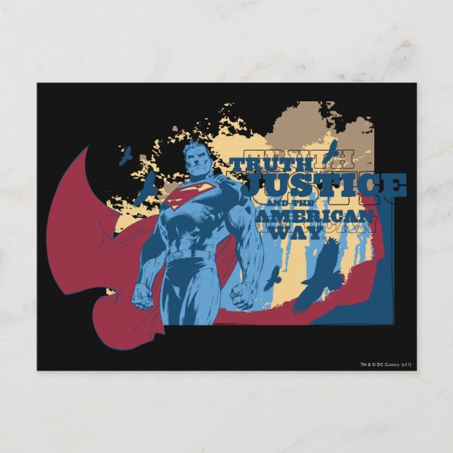 Superman with birds postcard (Front)