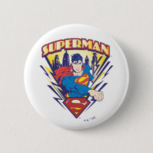 Superman with Electricity 6 Cm Round Badge