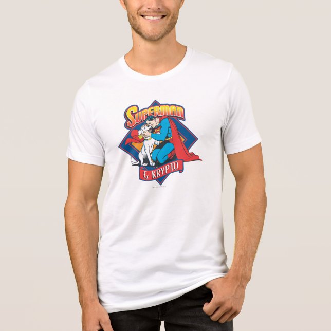 Superman with Krypto Tri-Blend Shirt (Front)