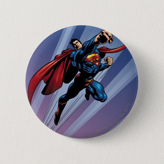 Superman with light streaks 6 cm round badge (Front)