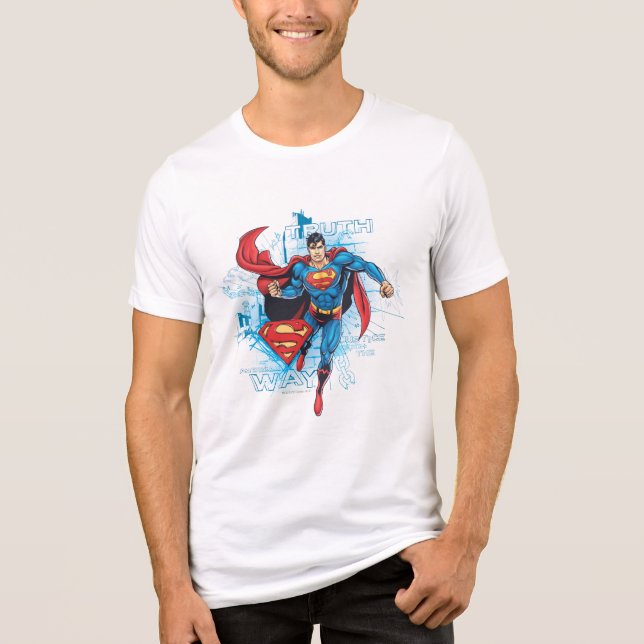 Superman with Logo Tri-Blend Shirt (Front)