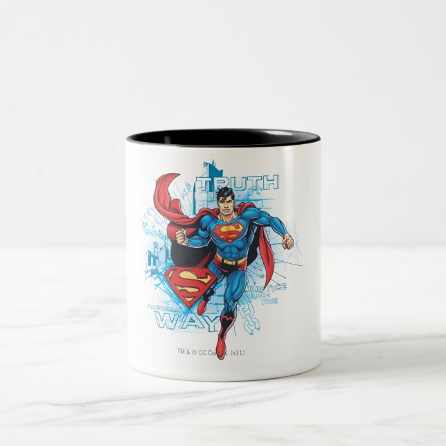 Superman with Logo Two-Tone Coffee Mug (Center)