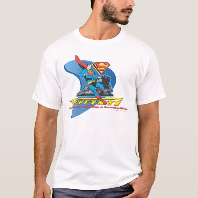 Superman with train - Colour T-Shirt (Front)
