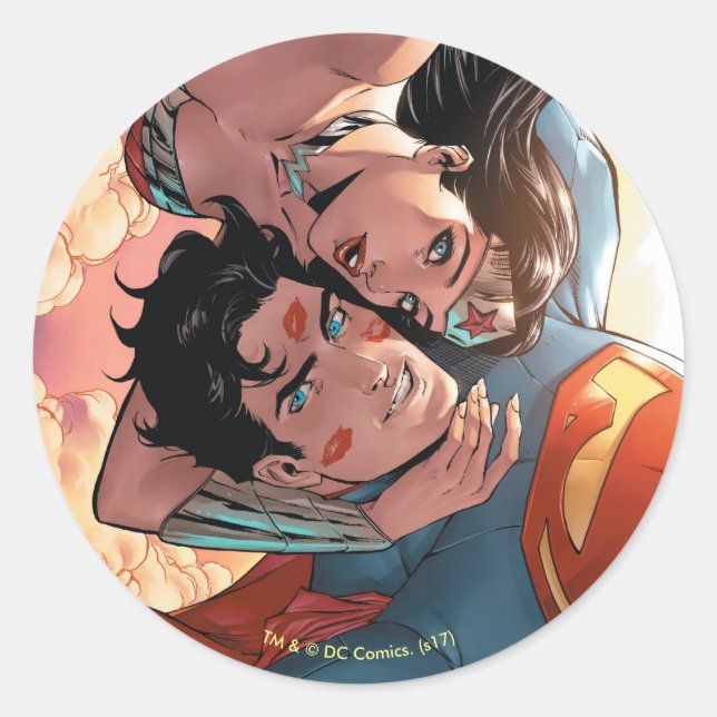 Superman/Wonder Woman Comic Cover #11 Variant Classic Round Sticker (Front)