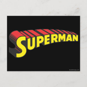 Superman Yellow Red Letters Logo Postcard