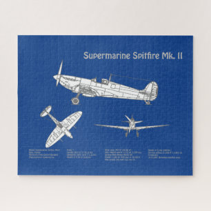 Supermarine Spitfire - Airplane Blueprint ABD Jigsaw Puzzle
