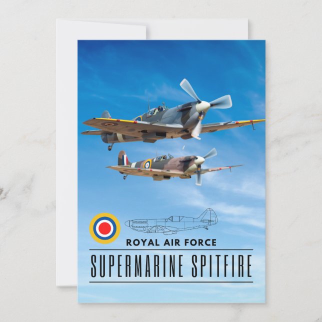 SUPERMARINE SPITFIRE - ROYAL AIR SQUADRON INVITATION (Front)