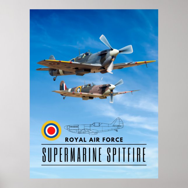 SUPERMARINE SPITFIRE - ROYAL AIR SQUADRON POSTER (Front)