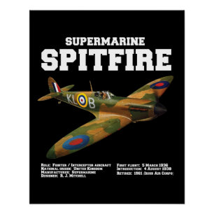 Supermarine Spitfire WW2 Plane Poster