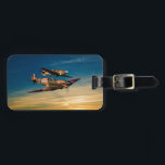 Supermarine Spitfires Luggage Tag<br><div class="desc">Two Supermarine Spitfires fly over a golden sunset protecting the skies over Southern England</div>