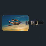 Supermarine Spitfires Luggage Tag<br><div class="desc">Two Supermarine Spitfires fly over a golden sunset protecting the skies over Southern England</div>